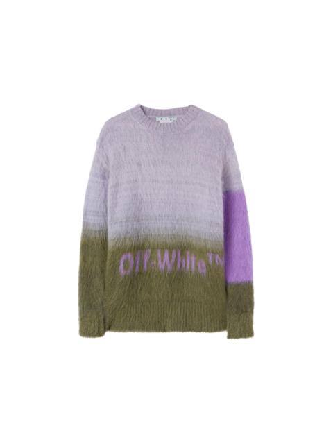Off-White OFF-WHITE Mohair Helvetica Logo Crewneck Violet/Green