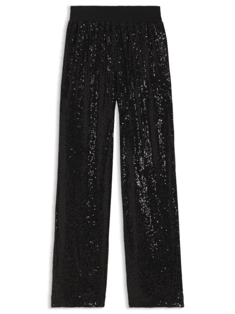 BOSS WIDE-LEG TROUSERS WITH SEQUIN EMBELLISHMENTS