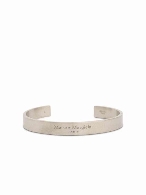 Maison Margiela Large Margiela Logo Cuff Bracelet in Silver