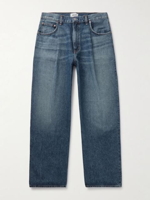 AGOLDE Benton Wide-Leg Pleated Jeans Blue