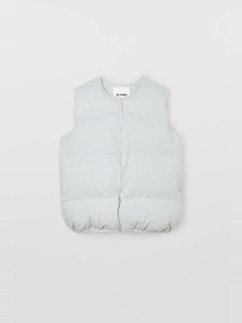 SUNNEI PUFFY GILET / off white & blue check