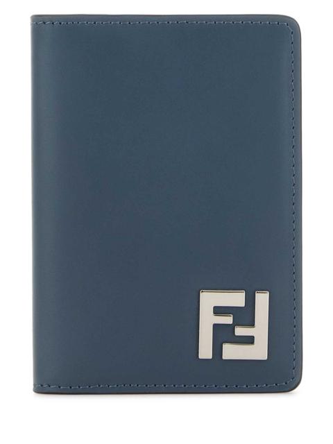 FENDI Fendi Men Air Force Blue Leather Card Holder