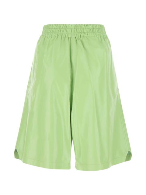 Bottega Veneta Pastel Green Leather Shorts
