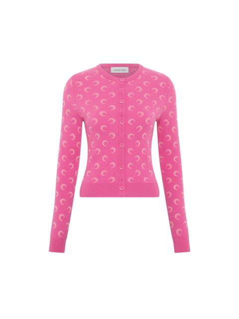 Marine Serre Moon Jacquard Knit Fitted Cardigan