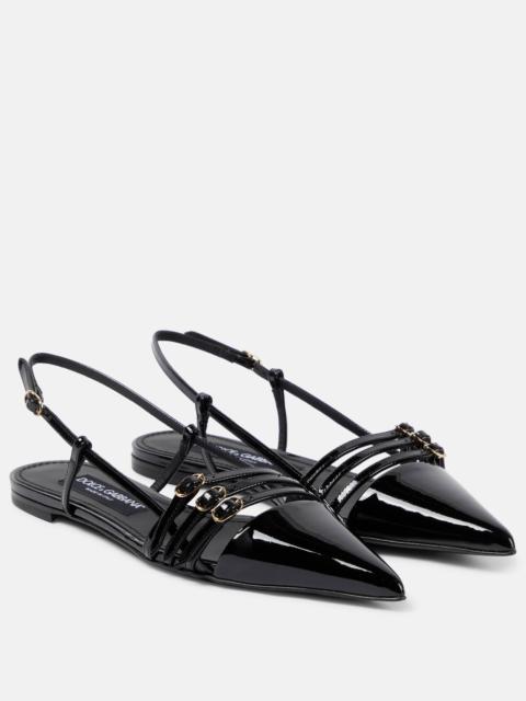 Dolce & Gabbana Patent leather slingback ballet flats