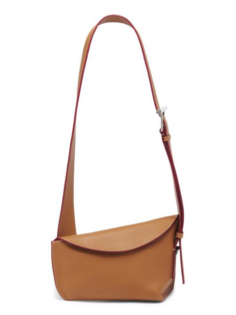 Alexander McQueen McQueen T-Bar Sling Asymmetric Leather Crossbody Bag in Pecan/Silver at Nordstrom