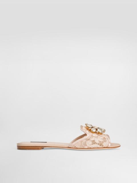 Dolce & Gabbana Slippers in lace with crystals