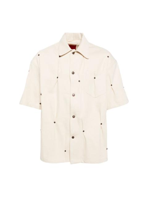 KUSIKOHC Multi-Rivet denim short sleeves shirt