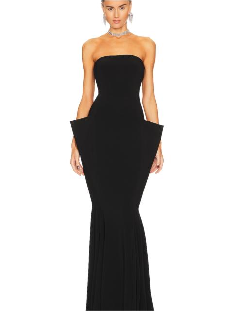 NORMA KAMALI Strapless Wing Fishtail Gown