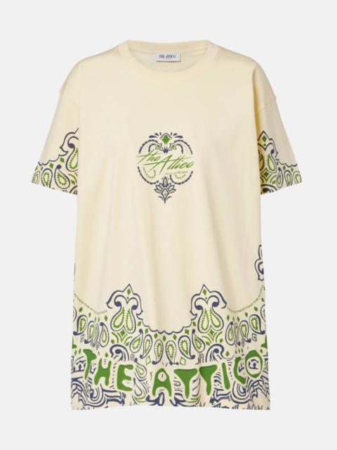 THE ATTICO Bandana oversized cotton jersey T-shirt