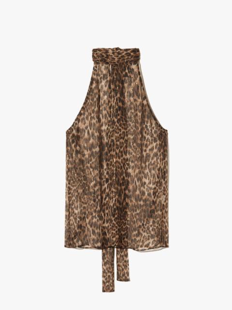 NILI LOTAN ALLA SILK HALTERNECK TOP