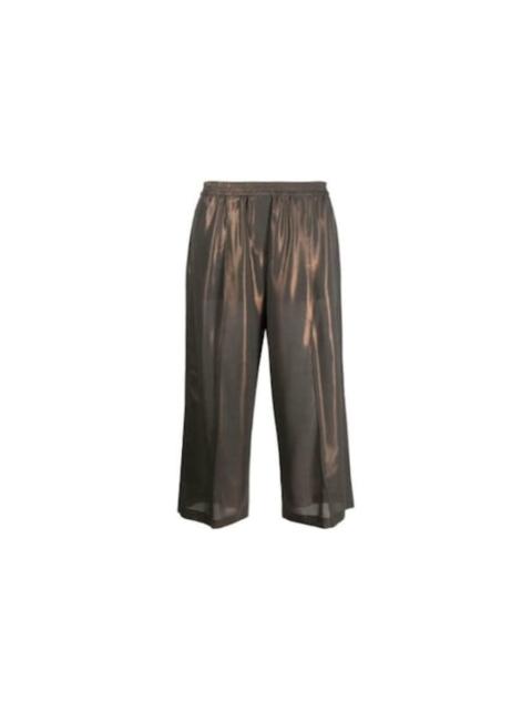Brunello Cucinelli Brunello Cucinelli Metallic Wide-Leg Cropped Trousers