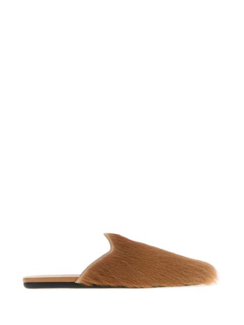 Prada Prada Women Camel Calf Hair Slippers