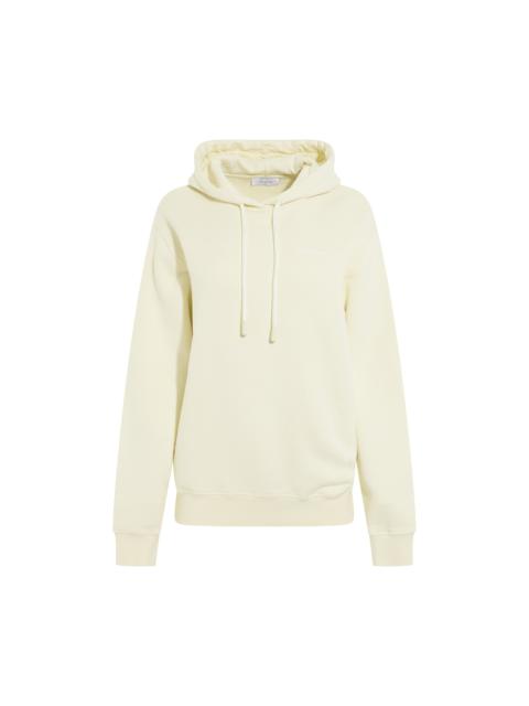 Off-White Embroidered Diagonal Tab Hoodie in Beige