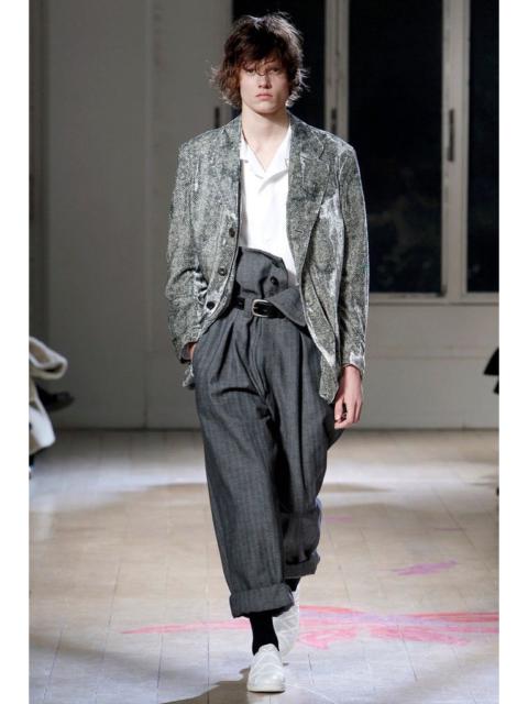 11aw herringbone paperbag waist fishtail trousers