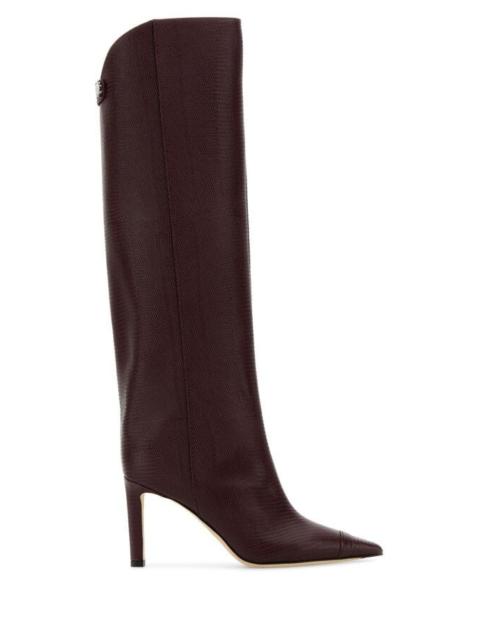 Tyrian purple leather Alizze boots