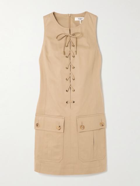 Chloé Lace-up Cotton Mini Dress
