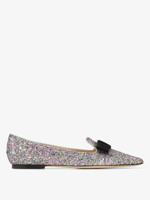 JIMMY CHOO Jimmy Choo Gala Coarse Glitter Fabric Flats, Brand Size 34.5 ( US Size 4.5 )