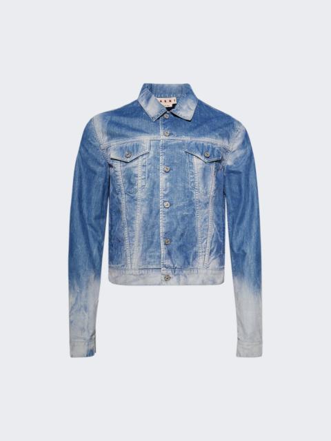 Marni Flocked Denim Trucker Jacket Iris Blue