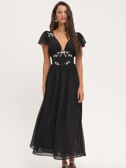 For Love & Lemons Emmie Chiffon Maxi Dress