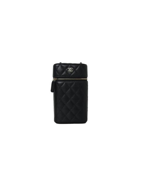 CHANEL Chanel Caviar Quilted Vanity Phone Case Bag Black
