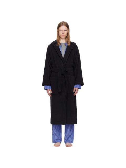 TEKLA Black Terry Hooded Bathrobe