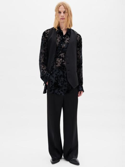 Ann Demeulemeester Cyrus Asymmetric Waistband Wide Leg Trouser