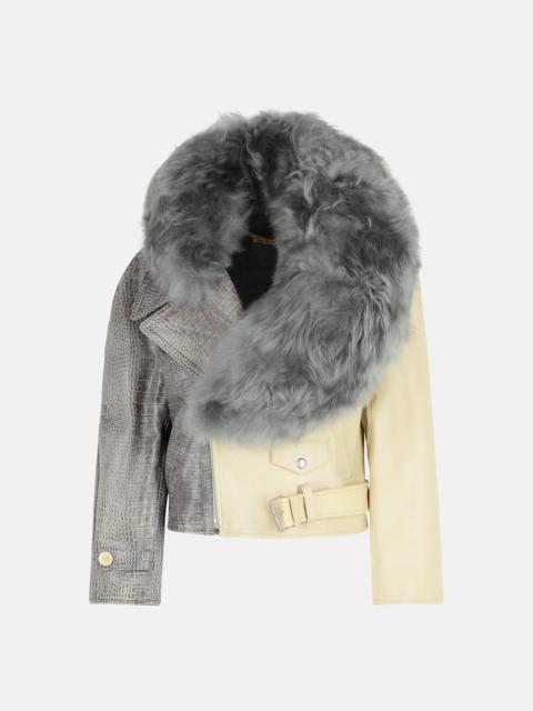 Marni GREY LEATHER JACKET