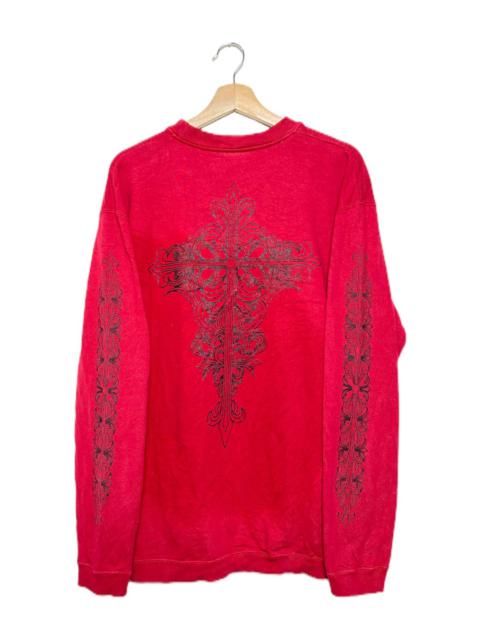 Other Designers Vintage Chevrolet Chrome Cross Hearts Red Wings Crewneck