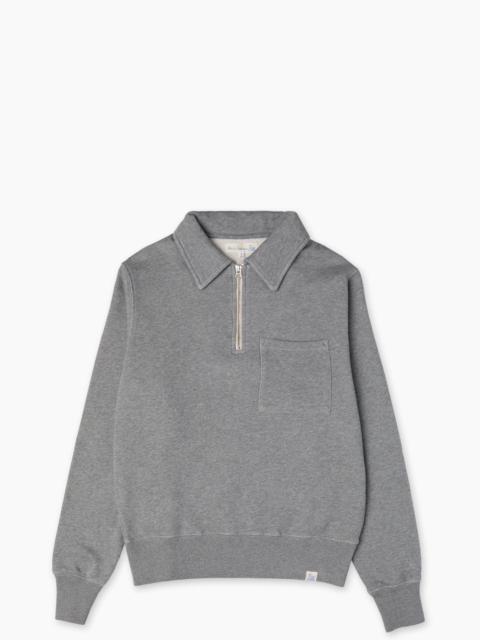 Merz b. Schwanen MERZ B. SCHWANEN ZIPC01 ZIP COLLAR SWEATSHIRT GREY MELANGE