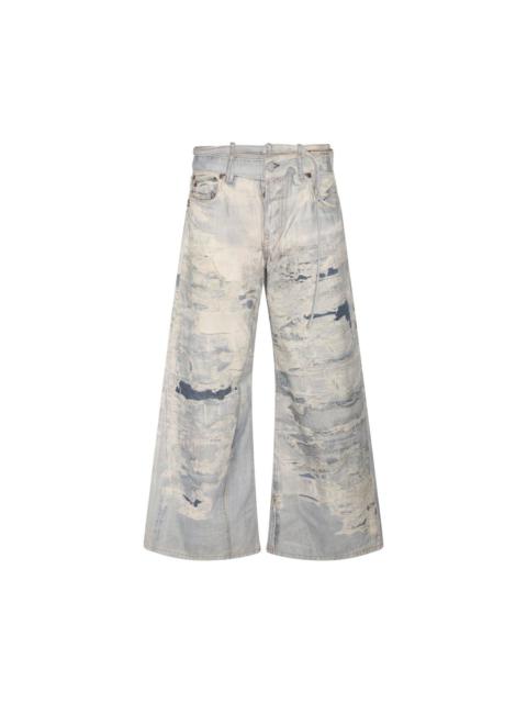 Distressed Wide-leg Jeans