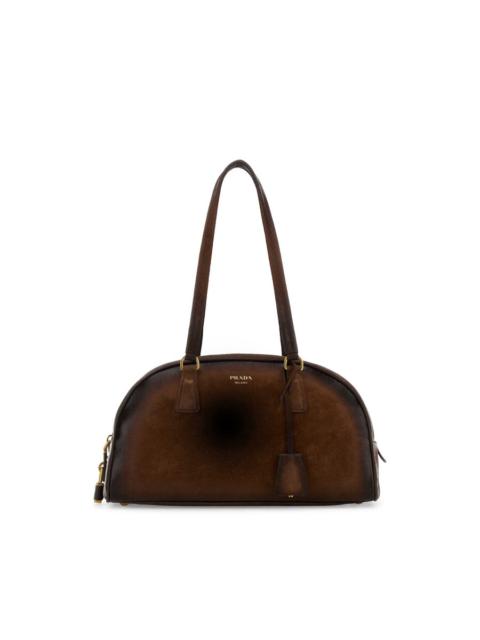 Prada Brown Suede Medium Prada Bowling Shoulder Bag