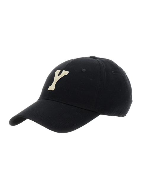 SAINT LAURENT Saint Laurent Men Black Baseball Cap With Maxi Logo On The Front In Cotton Man