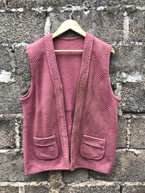 Other Designers Homespun Knitwear - Vintage 90s Knit Handmade Cardigan Vest- One Size