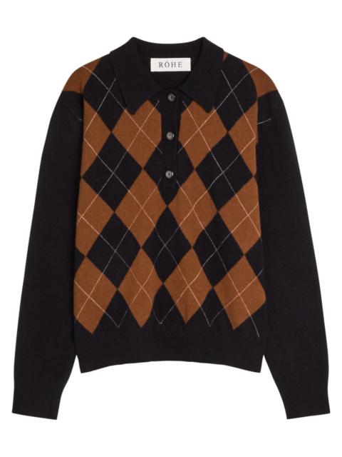 RÓHE Rohe Argyll Wool Polo Jumper