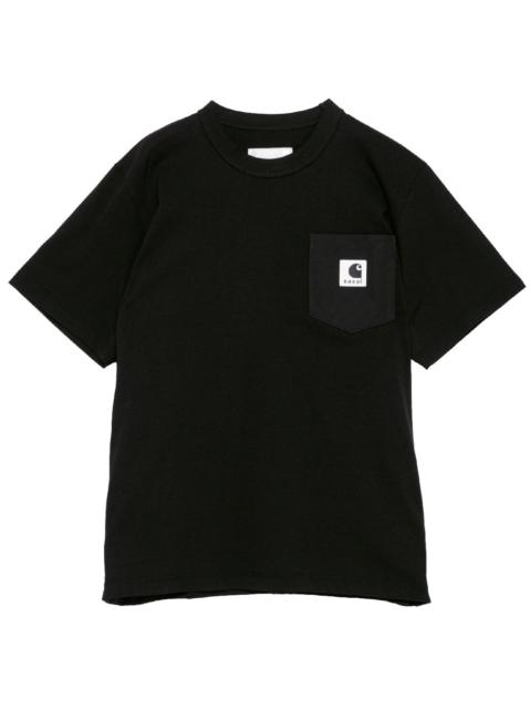sacai Sacai X Carhartt Wip Men Logo Cotton T-Shirt