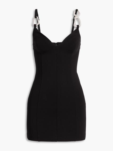 AREA Crystal-embellished ponte mini dress