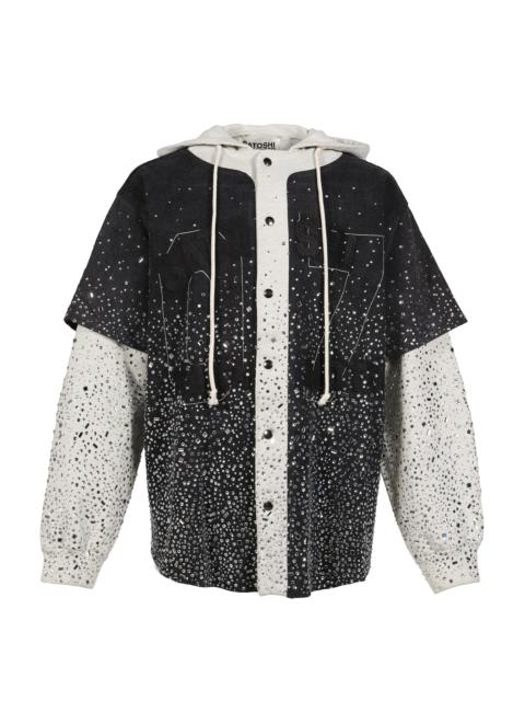 SATOSHI NAKAMOTO SHATTERED GLASS KNAPP RANCH HOODIE / BLK/GRY