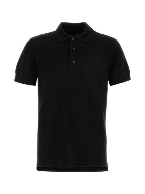 TOM FORD Black Piquet Polo Shirt
