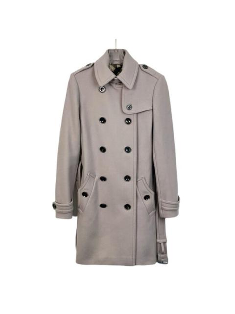Burberry Burberry Brit Beige Double-Breasted Trench Coat Size L Wool & Cashmere Blend