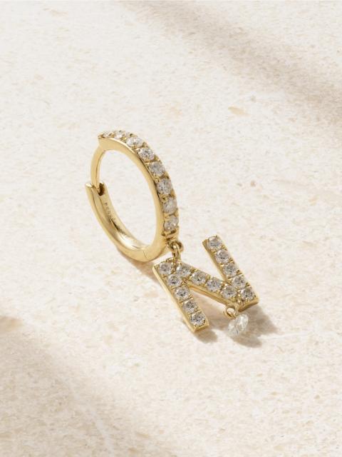 PERSÉE Initial 18-karat Gold Diamond Single Earring