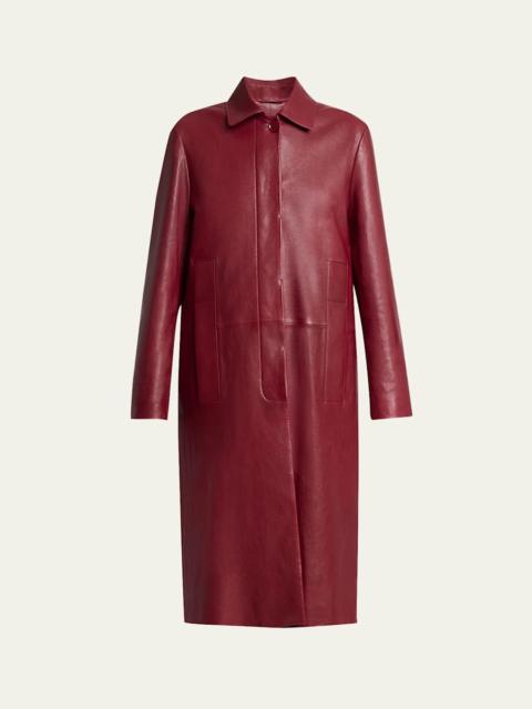 Proenza Schouler Nissi Semigloss Leather Coat