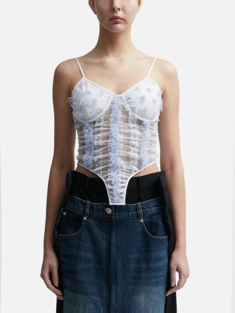 pushBUTTON LACE CORSET TOP