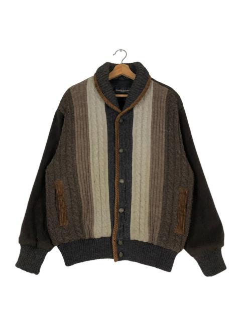 Other Designers 🔥VINTAGE BOMBER JACKET CARDIGAN KNIT ARNALDO BASSINI JAPAN