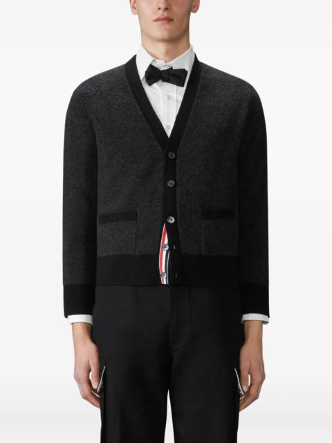 Thom Browne THOM BROWNE - Men Textured Stitch V Neck Knitwear