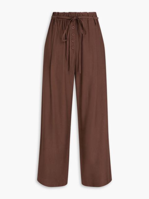 A.EMERY Macie belted cotton-blend twill wide-leg pants