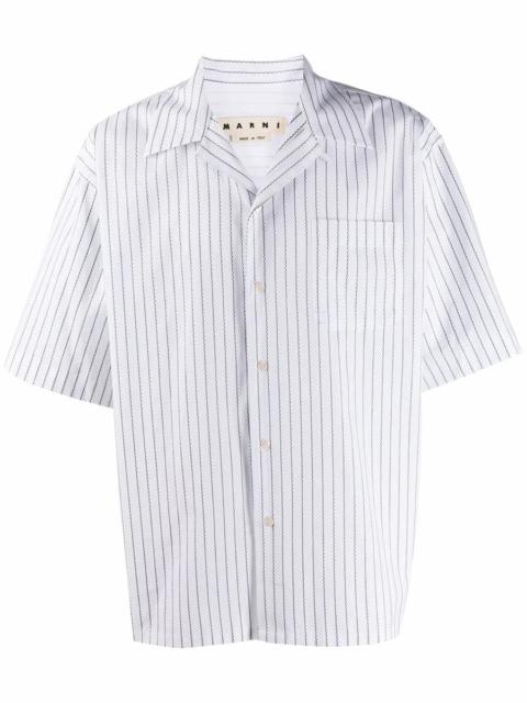 Marni Zigzag open collar shirt white