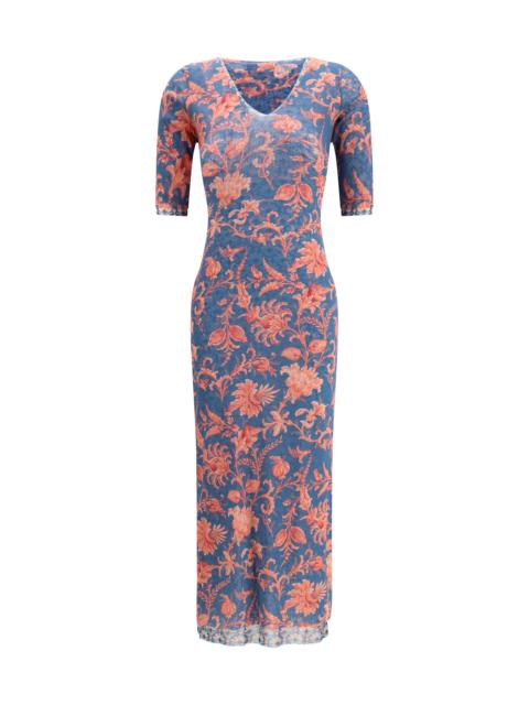 Etro Etro Stretch Tulle Midi Dress Floral X0886