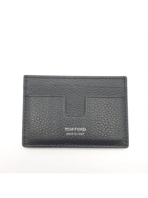 TOM FORD Tom Ford T line black leather wallet cardholder card case Amex