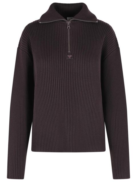 courrèges Courreges 'Burnt Red' Merino Wool Sweater Women